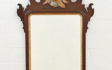 Chippendale style parcel gilt mahogany mirror
