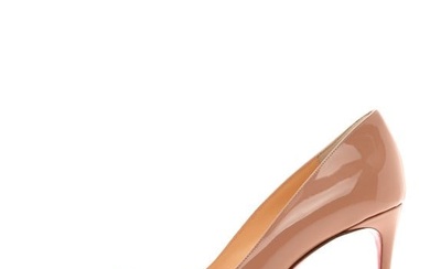 Christian Louboutin Patent Pigalle Follies 85 Pumps 37.5 Nude