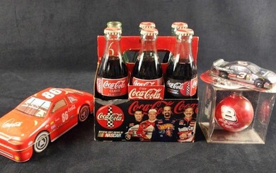 Coca Cola NASCAR Bottles Tin Keychain Ornament