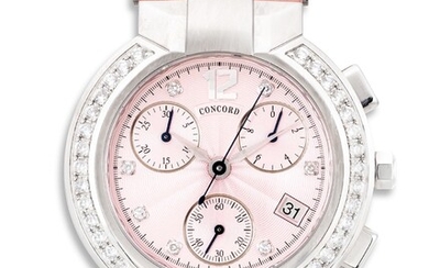 Concord, Ref. 14.C5.1891.S A lady’s fine and attractive stainless steel and diamond-set chronograph wristwatch with date