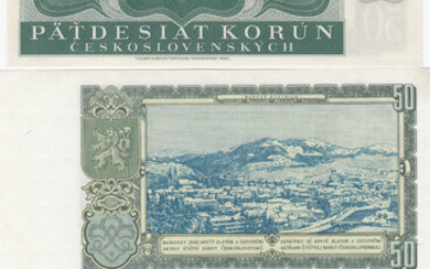 Czehoslovakia 50 & 100 Korun 1945-53 (3) specimens