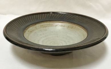 DAVID LEACH (1911-2005) - a fluted stoneware dish, impressed...