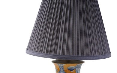 DECALCOMANIA VASE, NOW FITTED AS A TABLE LAMP