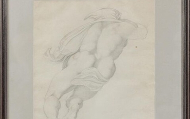 DIEN Claude Marie (1787-1865) - "Male Nude" - Pencil drawing...