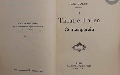 DORNIS (Jean). Le Théâtre Italien Contemporain.... - Lot 69 - Ader