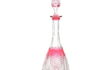 Decanter, Cranberry to Clear by Val St. Lambert