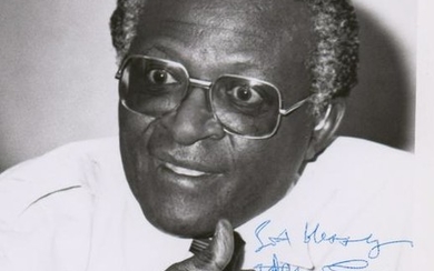 Desmond Tutu Signed Photo Beckett COA