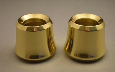 Details about A Pair of Solid Brass Candle Followers 1