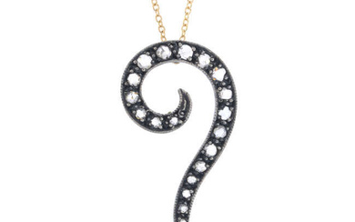 Diamond & cultured pearl pendant, with chain