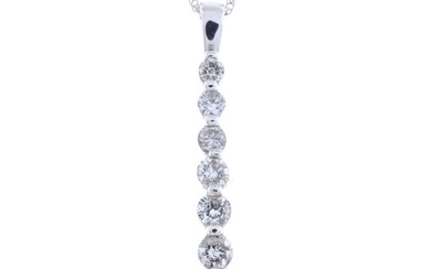 Diamond drop pendant, with chain