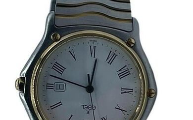 EBEL WAVE 18K GOLD AND STAINLESS STEEL MENS WATCH