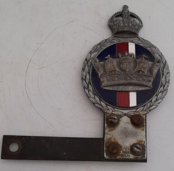 EXTREMELY RARE CHROME AND ENAMEL 1950 ROYAL NAVY BUMPER/GRILL...