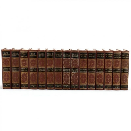 Early 20th Century Set of Fifteen (15) Books by Charles Dickens
