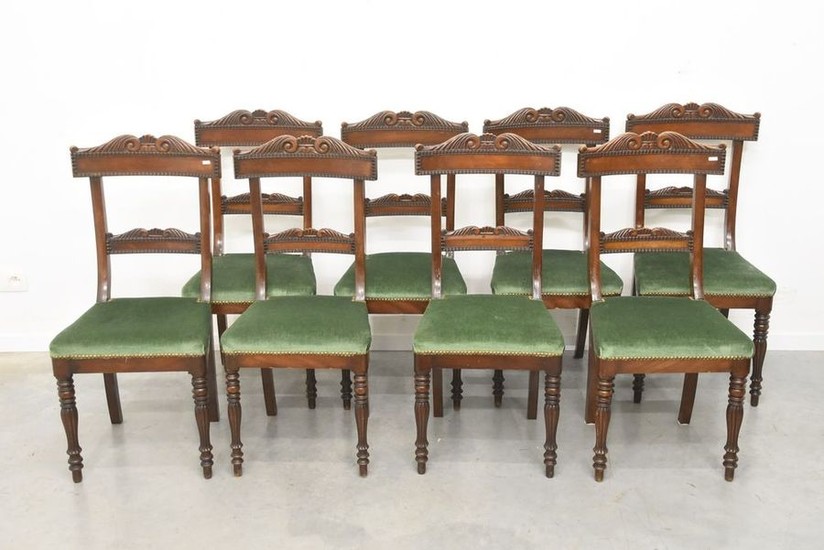 Eight Charles X chairs