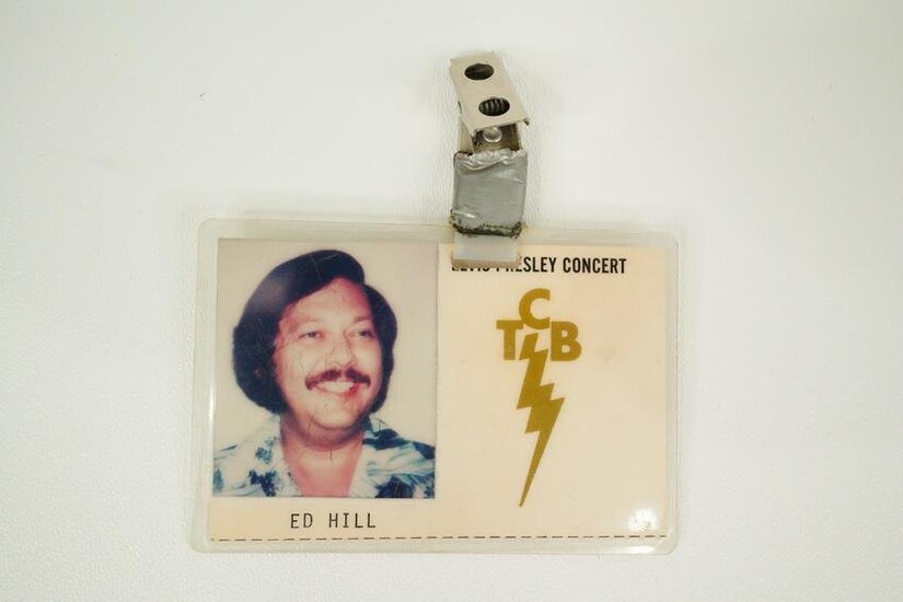 Elvis Presley Concert Ed Hill's 1977 TCB Photo ID Badge