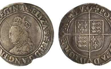England. House of Tudor. Elizabeth I (1558-1603). Second Issue, 1560-1. Shilling, mm. cross cro...