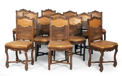 Ensemble de douze chaises à fond de canne... - Lot 69 - Alexandre Landre Strasbourg