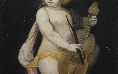 (-), European school (18th century), Putto playing the...