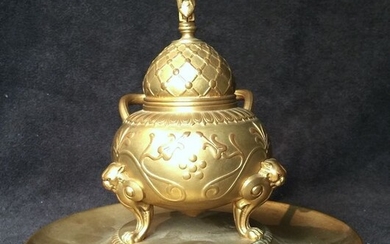 F. Barbedienne, Paris - Inkwell at the Etruscan - Napoleon III - Bronze - Mid 19th century