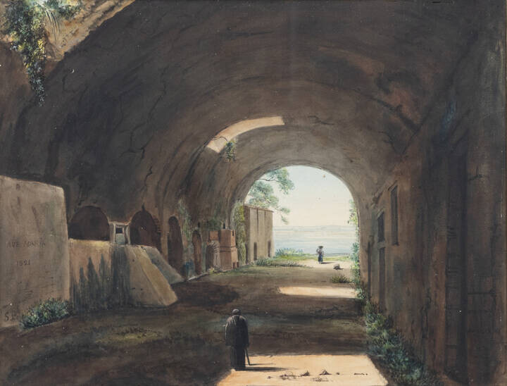 FRANCOIS MARIUS GRANET<BR>Aix-en-provence (Francia) 1775 - 1849<BR>"Villa di Tivoli"