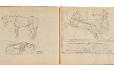 FREDERICK G. R. ROTH Sketchbook with approximately 125 pencil drawings. Bound sketchbook with...