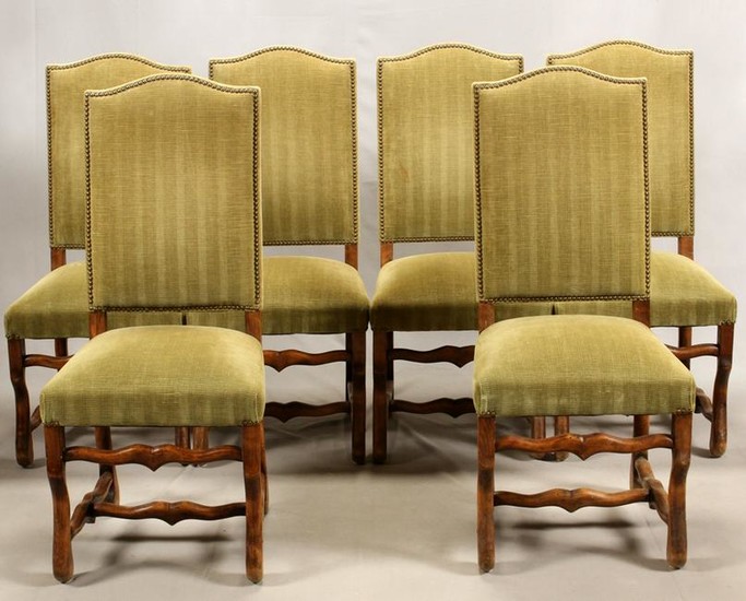 FRENCH COUNTRY WALNUT SET OF SIX CHAIRS