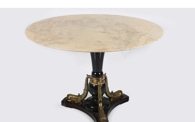 FRENCH EMPIRE STYLE MARBLE AND ORMOLU CENTRE TABLE