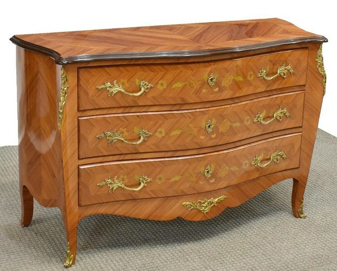 FRENCH LOUIS XV STYLE MARQUETRY COMMODE