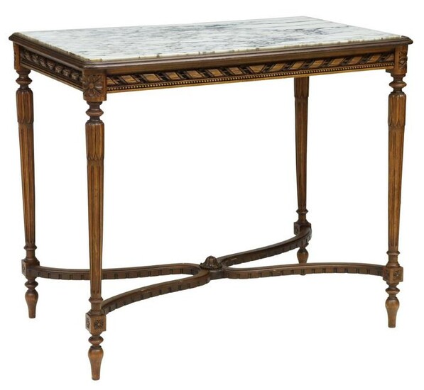 FRENCH LOUIS XVI STYLE MARBLE-TOP TABLE