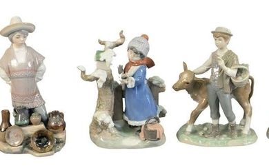 Five Piece Lot of Porcelain Lladro Figures, to include