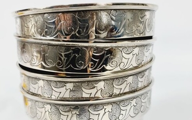 Four finger bowls silver - .916 (88 Zolotniki) silver - Portugal - Mid 20th century