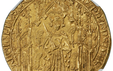 France: , Aquitaine. Edward the Black Prince (1362-1372) gold Noble Guyennois a l'E (Pavillon d'Or) ND (1362-1364) MS63+ NGC,...