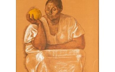 Francisco Zuniga Framed Lithograph, Mujer con Naranja