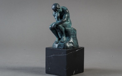 François Auguste René Rodin, kopi efter. Bronzeskulptur, Grubleren