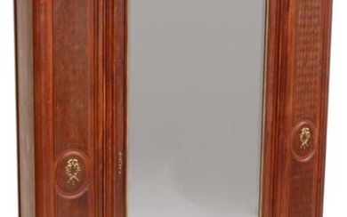 French Empire Mirrored Armoire