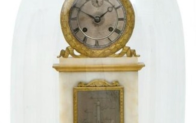 French Marble & Gilt Bronze Silk Thread Mantel Clock