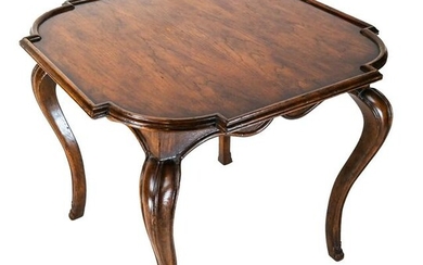 French Walnut End Table with Shaped Top