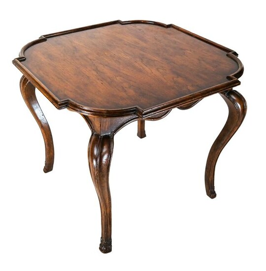 French Walnut End Table with Shaped Top