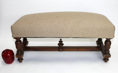 French walnut upholstered footstool