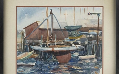 G. SWANSON (America, 20th Century), Sailboat up for