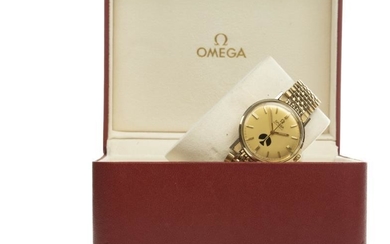 GENTLEMAN'S OMEGA AUTOMATIC GOLD PLATED WRIST WATCH, the round...