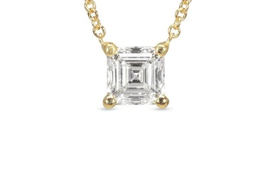 GIA Certificate 1.01 ct total natural diamonds - 18 kt. Gold - Necklace - 1.01 ct Diamond
