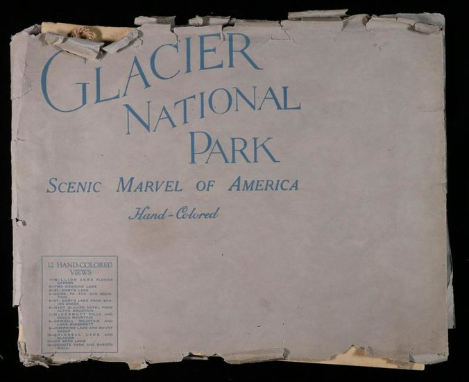 GLACIER NATIONAL PARK, (12) HAND COLORED VIEWS