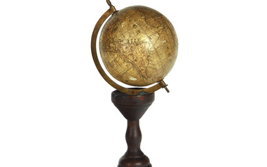 (GLOBE -- JAPANESE.) Mizoguchi Tatsunoke. Miniature Japanese terrestrial globe. 3-inch miniature table globe...