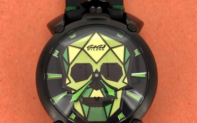 GaGà Milano - Manuale Bionic Skull 48MM Black PVD Green LIMITED EDITION - 5062.03S "NO RESERVE PRICE" - Unisex - BRAND NEW