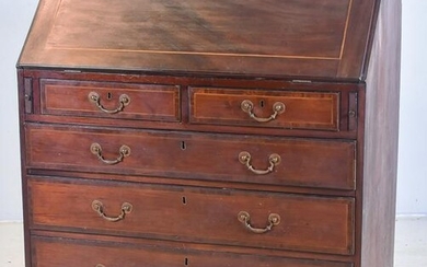 Georgian Inlaid mahogany Hepplewhite slant front desk