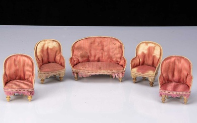 German for the French market dolls’ house sofa and four chairs