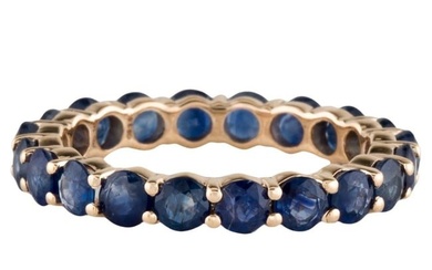 Gorgeous 14K Gold 2.96ctw Sapphire Eternity Band - Size 6.5 - Timeless & Classic