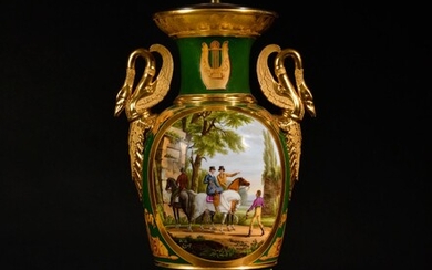 Grand vase en porcelaine de Paris de forme... - Lot 69 - Osenat