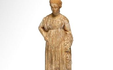 Greek Tanagra Terracotta Figure of a Lady, c. 3rd